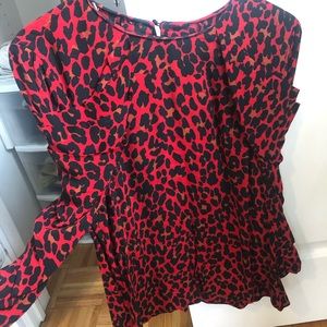 Zara puff sleeve cheetah top